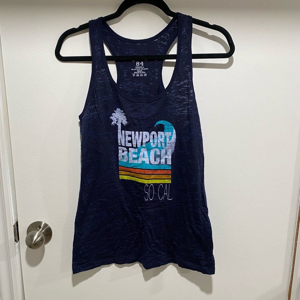 Blue 84 Navy Newport Beach Graphic Tank